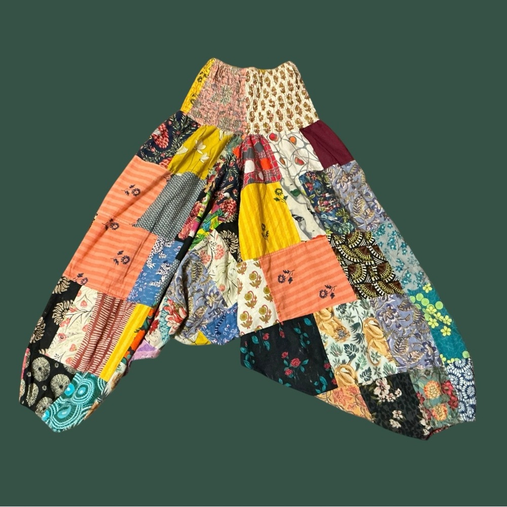Patchwork Harem Pants - Multicolor - image 3